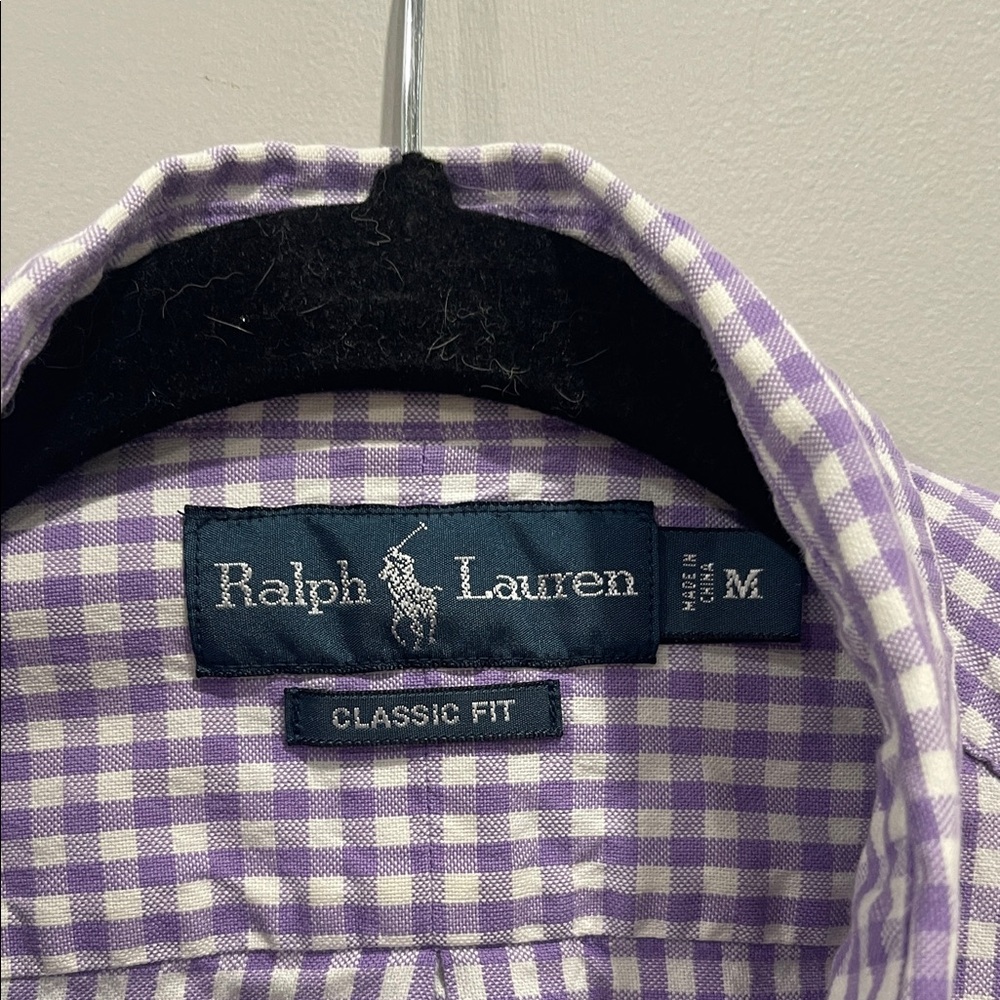Ralph Lauren Lavender and White Gingham Button-Down Shirt - Picture 2 of 5